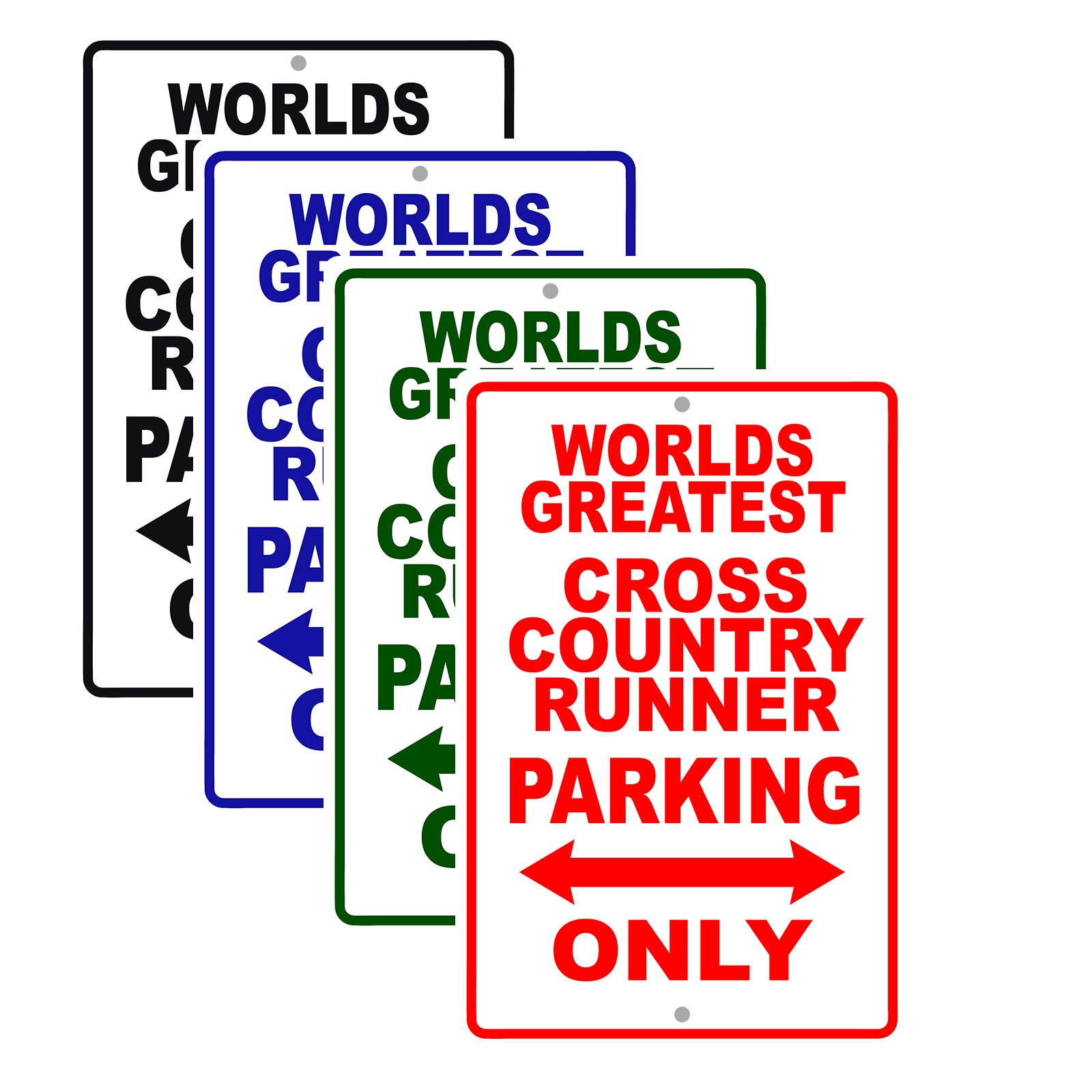 World Greatest Cross Country Runner Parking Only Customer Service Warning Notice Aluminum Sign