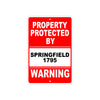Property Protected by Springfield 1795 Gun Pistol Rifle Revolver Aluminum Metal Plate Sign