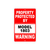 Property Protected by Model 1803 Gun Pistol Rifle Revolver Warning Aluminum Metal Plate Sign