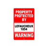 Property Protected by Lefaucheux 1854 Gun Pistol Rifle Revolver Aluminum Metal Plate Sign