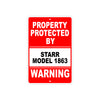 Property Protected by Starr Model 1863 Gun Pistol Rifle Revolver Aluminum Metal Plate Sign