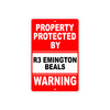Property Protected by R3emington Beals Gun Pistol Rifle Revolver Aluminum Metal Plate Sign
