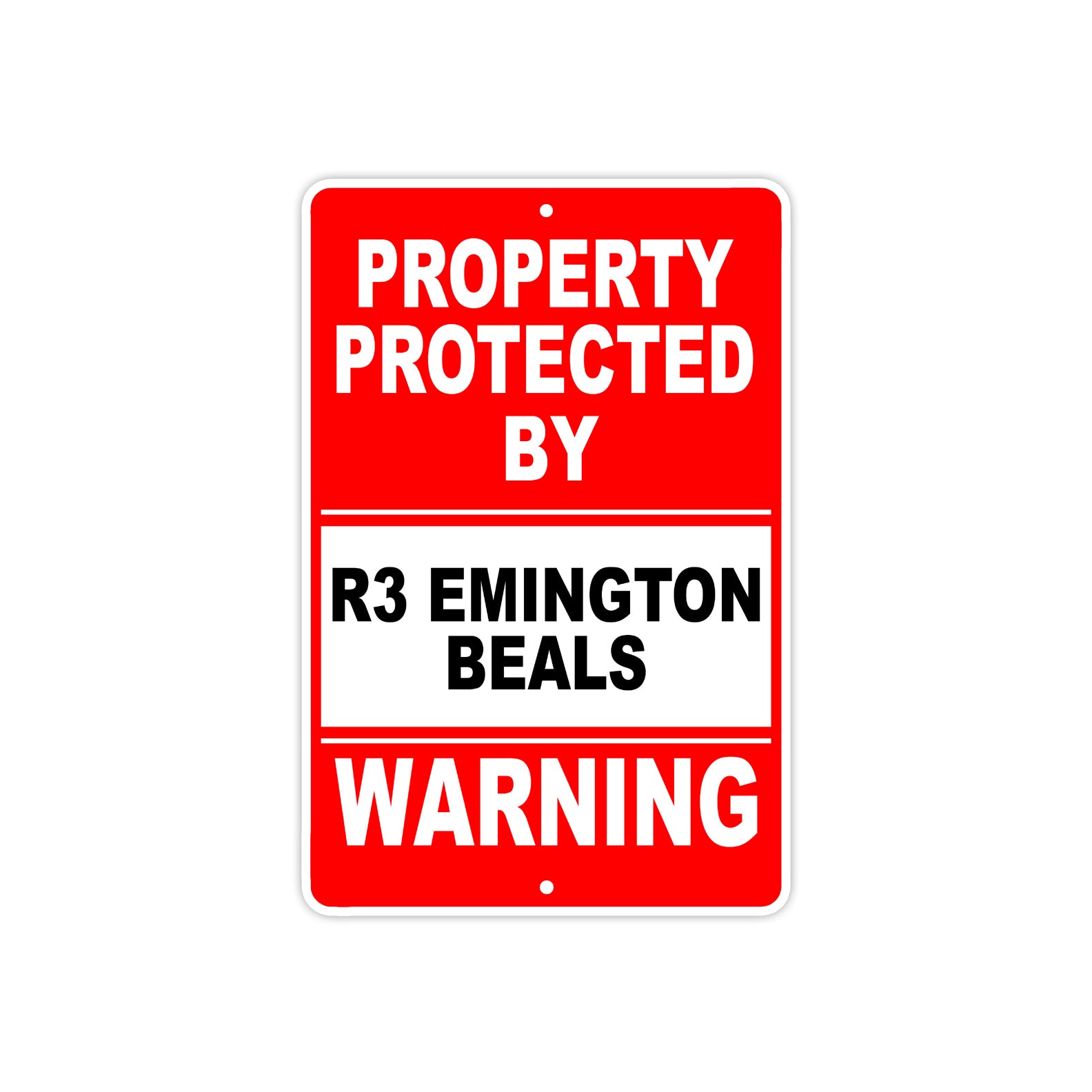 Property Protected by R3emington Beals Gun Pistol Rifle Revolver Aluminum Metal Plate Sign