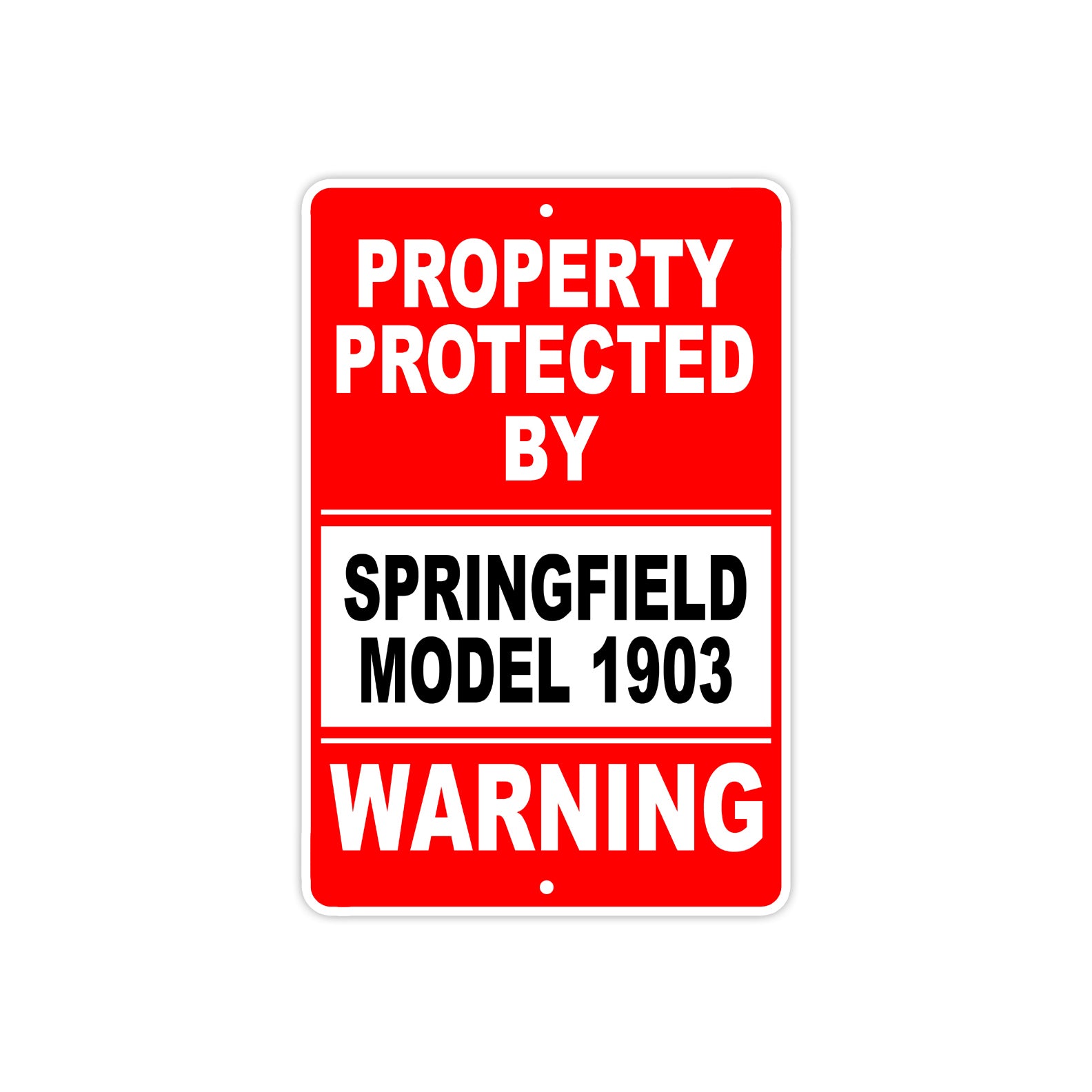 Property Protected by Springfield Model 1903 Gun Pistol Rifle Revolver Aluminum Metal Plate Sign