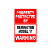 Property Protected by Remington Model 11 Gun Pistol Rifle Revolver Aluminum Metal Plate Sign