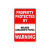 Property Protected by Welrod Assassin's Gun Rifle Revolver Aluminum Metal Plate Sign
