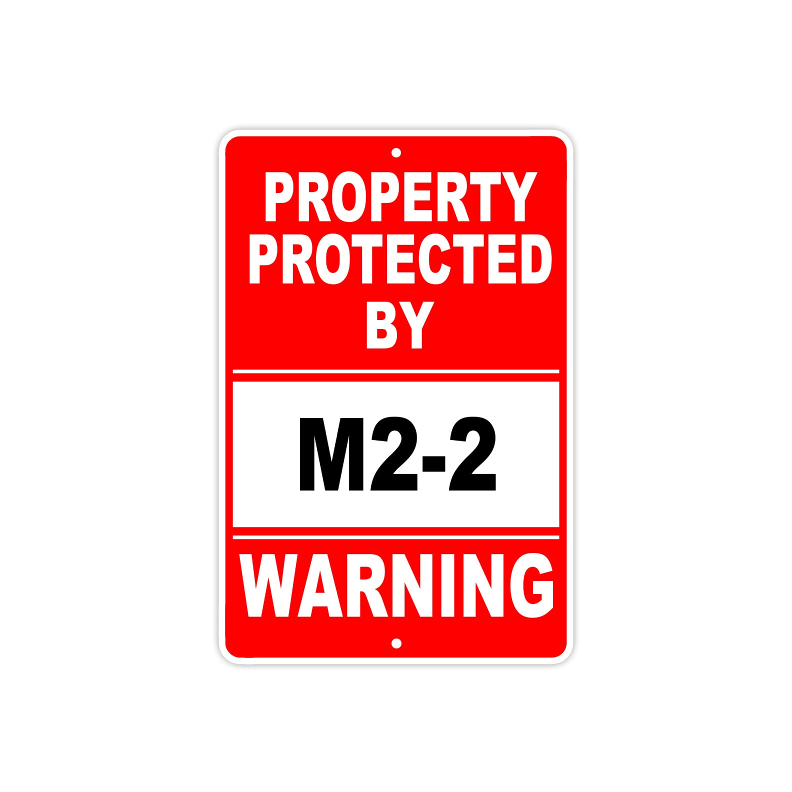 Property Protected by M2-2 Gun Pistol Rifle Revolver Warning Aluminum Metal Plate Sign