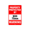 Property Protected by M20 75mm Gun Pistol Rifle Revolver Warning Aluminum Metal Plate Sign