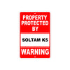 Property Protected by Soltam K5 Gun Pistol Rifle Revolver Warning Aluminum Metal Plate Sign