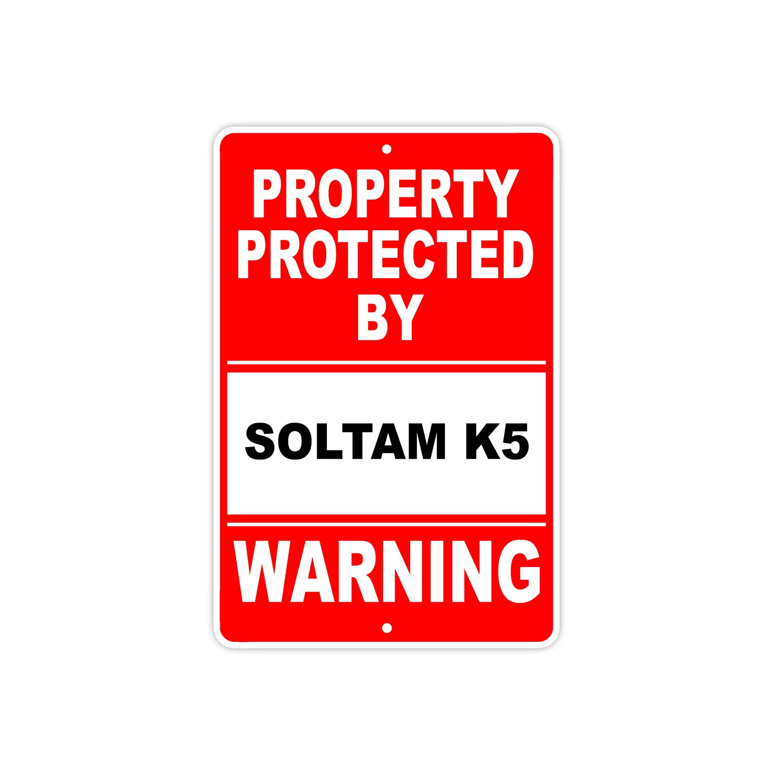Property Protected by Soltam K5 Gun Pistol Rifle Revolver Warning Aluminum Metal Plate Sign