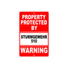 Property Protected by Sturmgewehr 510 Gun Pistol Rifle Revolver Aluminum Metal Plate Sign