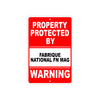 Property Protected by Fabrique National Fn Mag Gun Rifle Revolver Aluminum Metal Plate Sign