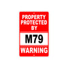 Property Protected by M79 Gun Pistol Rifle Revolver Warning Aluminum Metal Plate Sign