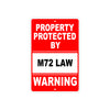 Property Protected by M72 Law Gun Pistol Rifle Revolver Warning Aluminum Metal Plate Sign