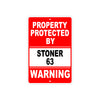 Property Protected by Stoner 63 Gun Pistol Rifle Revolver Warning Aluminum Metal Plate Sign