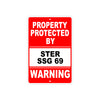Property Protected by Ster SSG 69 Gun Pistol Rifle Revolver Warning Aluminum Metal Plate Sign