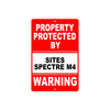 Property Protected by Sites Spectre M4 Gun Pistol Rifle Revolver Aluminum Metal Plate Sign