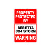 Property Protected by Beretta Cx4 Storm Gun Pistol Rifle Revolver Aluminum Metal Plate Sign