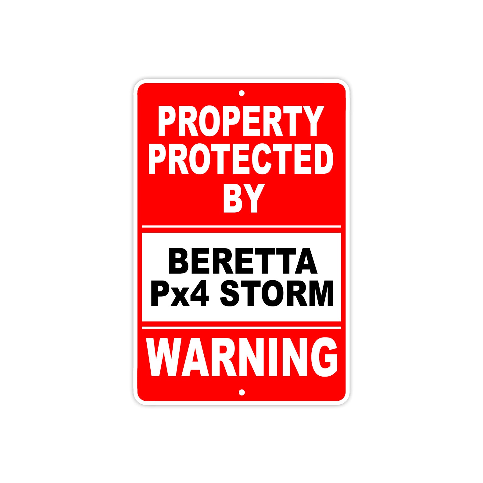 Property Protected by Beretta Px4 Storm Gun Pistol Rifle Revolver Aluminum Metal Plate Sign