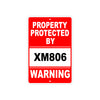 Property Protected by Xm806 Gun Pistol Rifle Revolver Warning Aluminum Metal Plate Sign