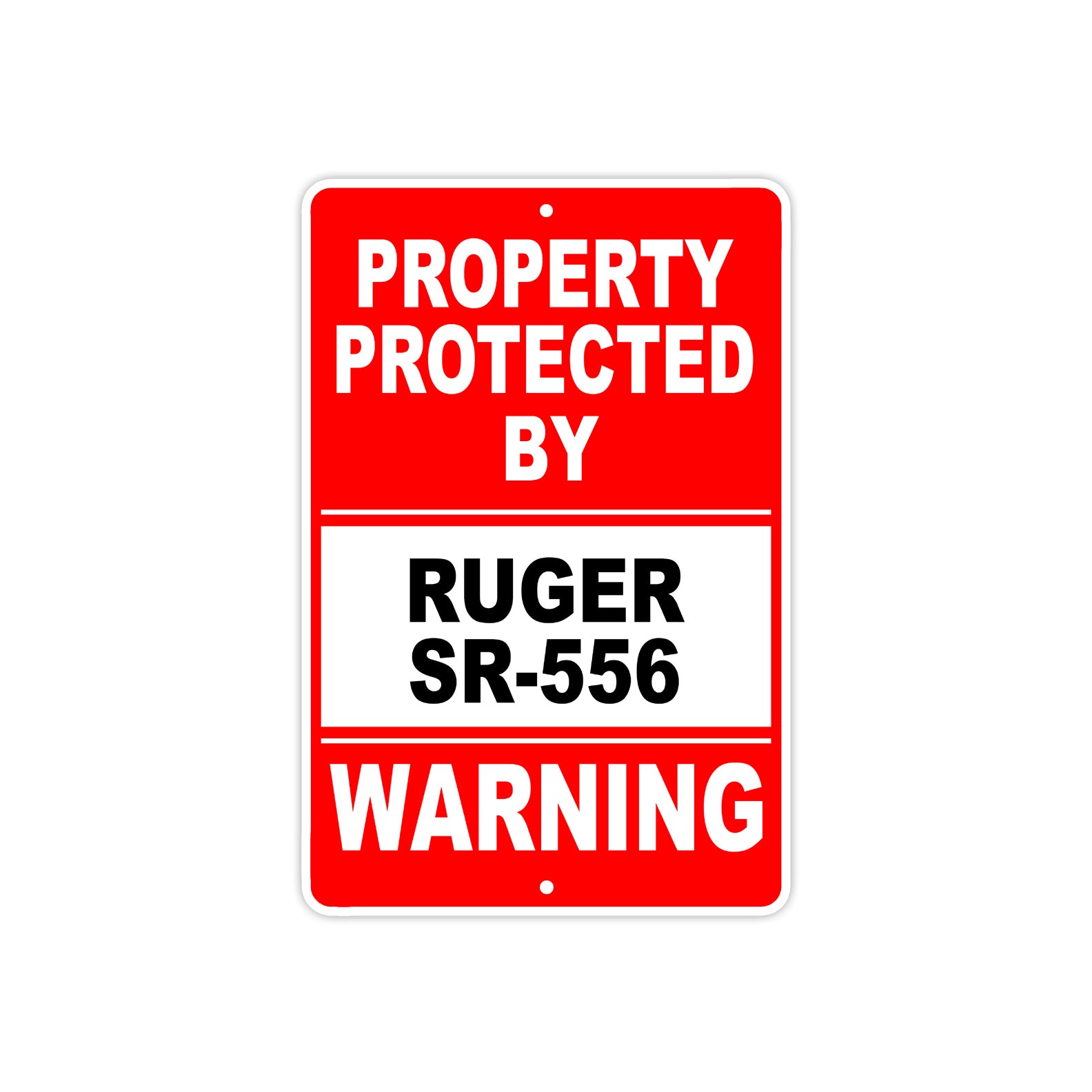 Property Protected by Ruger Sr-556 Gun Pistol Rifle Revolver Warning Aluminum Metal Plate Sign