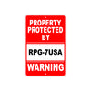 Property Protected by Rpg-7Usa Gun Pistol Rifle Revolver Warning Aluminum Metal Plate Sign