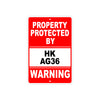 Property Protected by Hk Ag36 Gun Pistol Rifle Revolver Warning Aluminum Metal Plate Sign