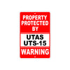 Property Protected by Utas Uts-15 Gun Pistol Rifle Revolver Warning Aluminum Metal Plate Sign