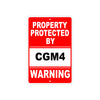 Property Protected by Cgm4 Gun Pistol Rifle Revolver Warning Aluminum Metal Plate Sign