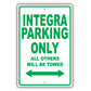 Acura Integra Parking Only All Others Will Be Towed Aluminum Decor Garage Sign