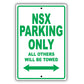 Acura Nsx Parking Only All Others Will Be Towed Aluminum Decor Garage Sign