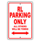 Acura Rl Parking Only All Others Will Be Towed Aluminum Decor Garage Sign