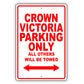 Ford Crown Victoria Parking Only All Others Will Be Towed Aluminum Decor Garage Sign