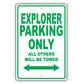 Ford Explorer Parking Only All Others Will Be Towed Aluminum Decor Garage Sign