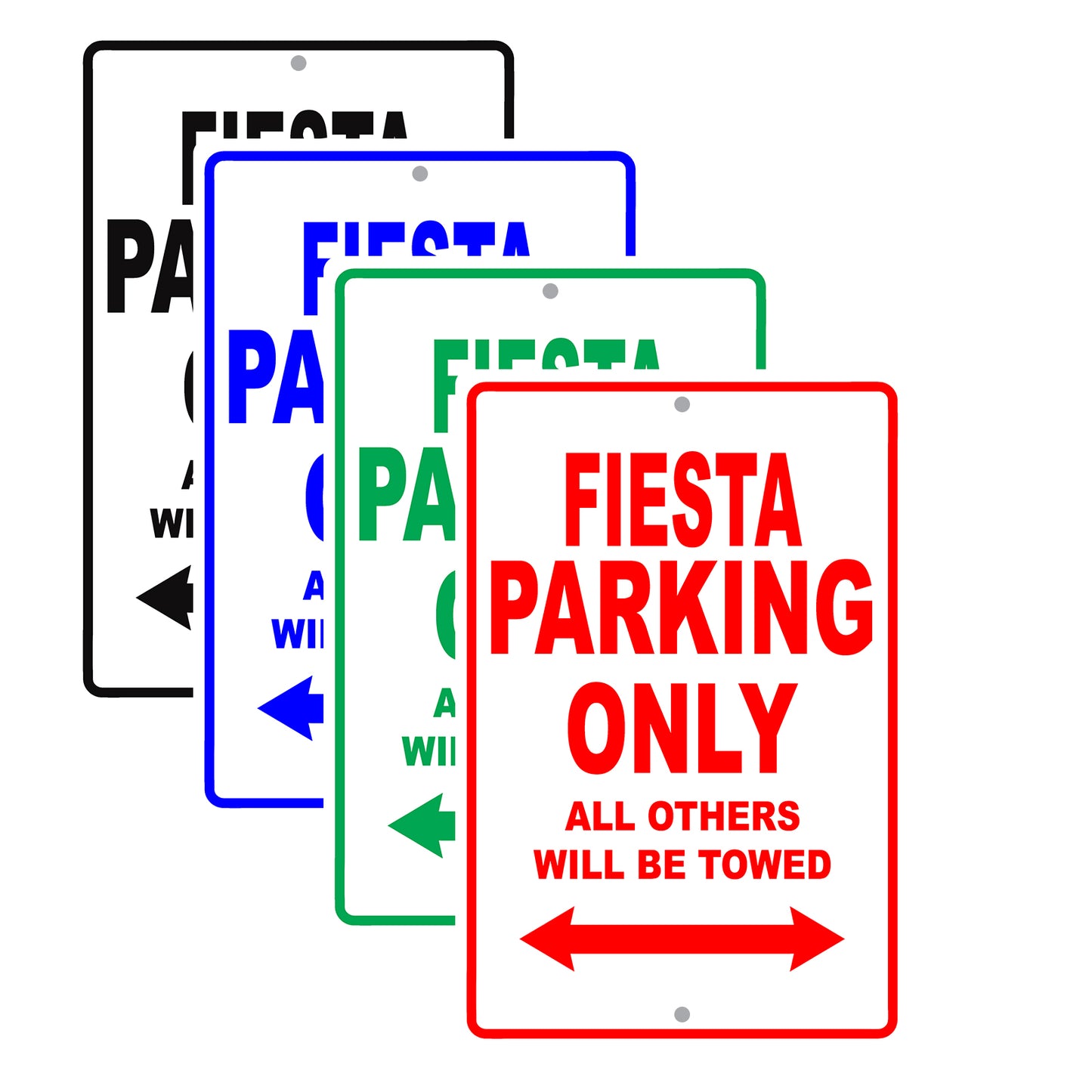 Ford Fiesta Parking Only All Others Will Be Towed Aluminum Decor Garage Sign