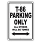 Toyota 86 Parking Only All Others Will Be Towed Aluminum Decor Garage Sign