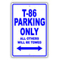 Toyota 86 Parking Only All Others Will Be Towed Aluminum Decor Garage Sign