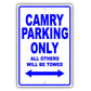 Toyota Camry Parking Only All Others Will Be Towed Aluminum Decor Garage Sign