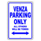 Toyota Venza Parking Only All Others Will Be Towed Aluminum Decor Garage Sign