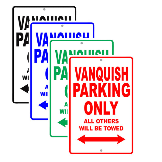 Aston Martin Vanquish Parking Only Others Will Be Towed Aluminum Decor Garage Sign