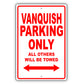 Aston Martin Vanquish Parking Only Others Will Be Towed Aluminum Decor Garage Sign