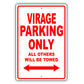 Aston Martin Virage Parking Only All Others Will Be Towed Aluminum Decor Garage Sign