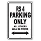 Audi Rs 4 Parking Only All Others Will Be Towed Aluminum Decor Garage Sign