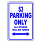 Audi S3 Parking Only All Others Will Be Towed Aluminum Decor Garage Sign
