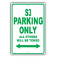 Audi S3 Parking Only All Others Will Be Towed Aluminum Decor Garage Sign