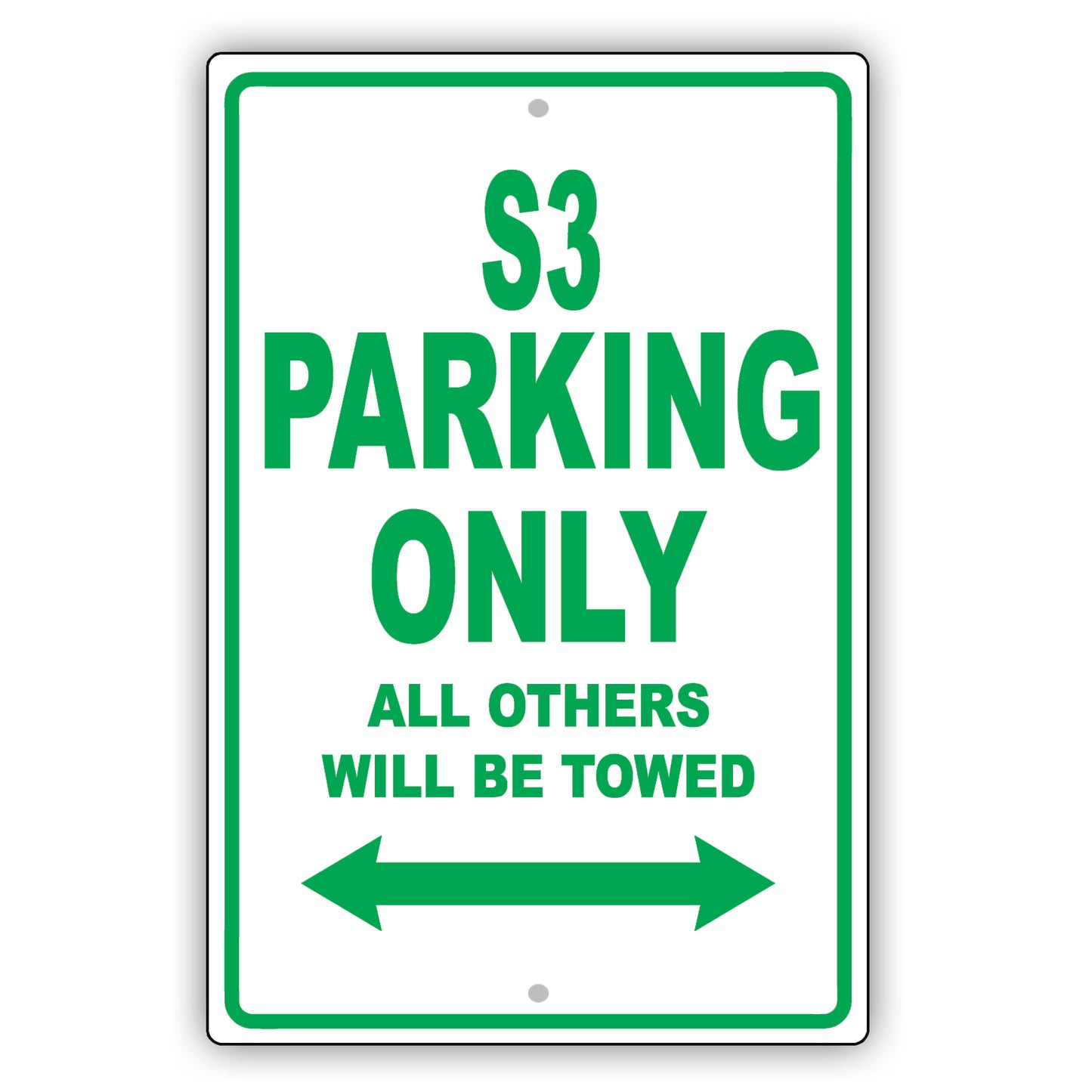 Audi S3 Parking Only All Others Will Be Towed Aluminum Decor Garage Sign