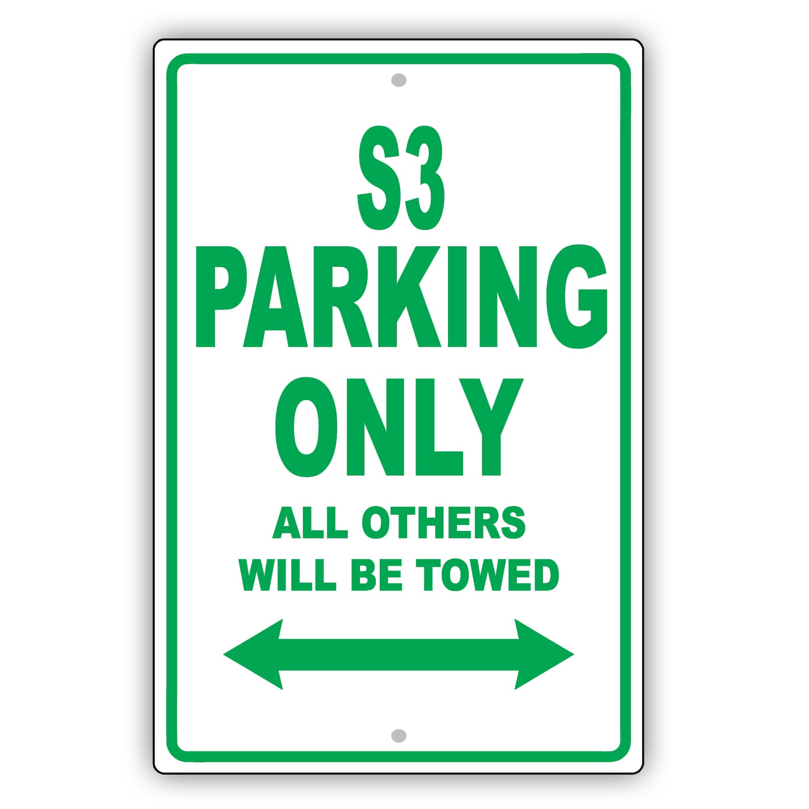 Audi S3 Parking Only All Others Will Be Towed Aluminum Decor Garage Sign