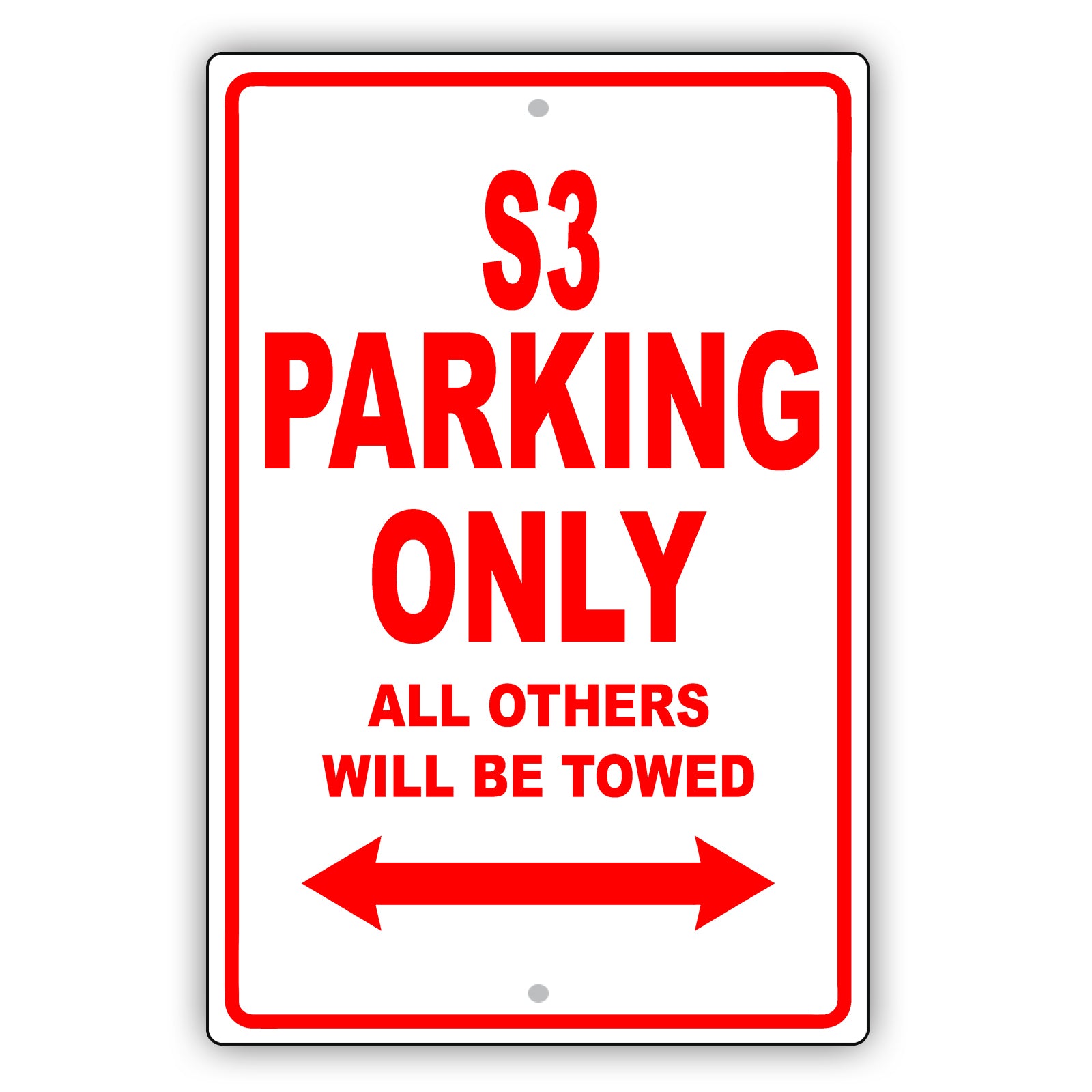 Audi S3 Parking Only All Others Will Be Towed Aluminum Decor Garage Sign