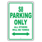 Audi S8 Parking Only All Others Will Be Towed Aluminum Decor Garage Sign