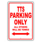Audi Tts Parking Only All Others Will Be Towed Aluminum Decor Garage Sign